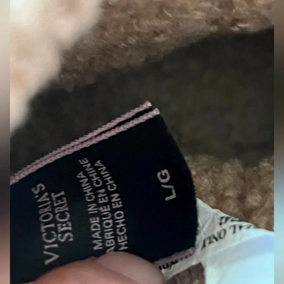 Victorias Secret Fleece Slippers Booties Boots Hard Bottom Color Camel Large L - Picture 4 of 4